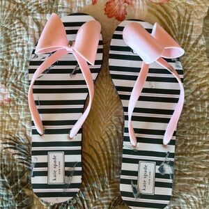 Kate Spade Pink and Black Striped Sandals - size 8